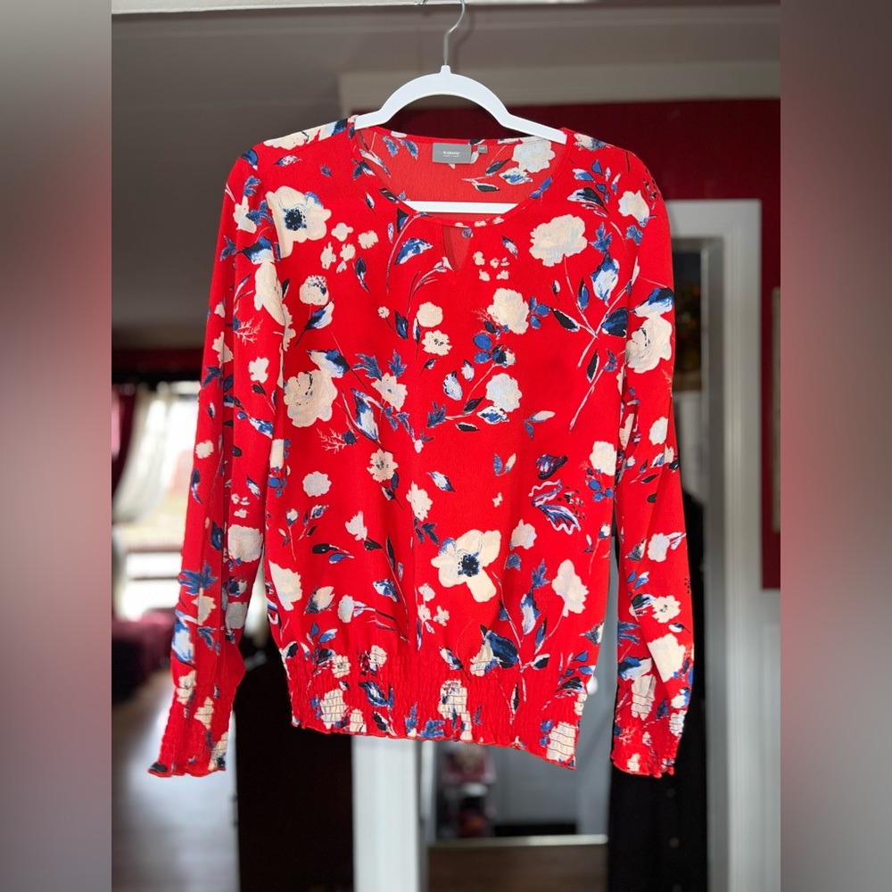 B-Young • Red Floral Blouse